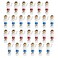 Brybelly OldStyle Foosball Men with Hardware Set of 26 Red and Blue