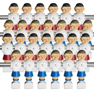 Brybelly OldStyle Foosball Men with Hardware Set of 26 Red and Blue