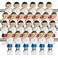 Brybelly OldStyle Foosball Men with Hardware Set of 26 Red and Blue