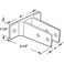 PrimeLine 6566446 Two Ear Wall Bracket For 1 In Panels Zinc Alloy Chrome Plated Single Pack
