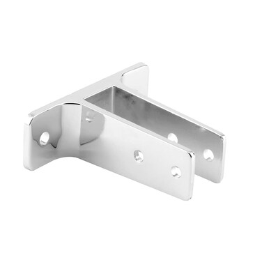 PrimeLine 6566446 Two Ear Wall Bracket For 1 In Panels Zinc Alloy Chrome Plated Single Pack