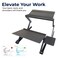 WorkEZ Adjustable Standing Desk Converter for Laptops stand up desk riser for standing or sitting laptop computer desk with keyboard tray ergonomic negative tilt stand up desk convertor Black