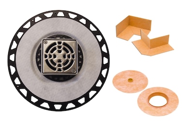 Schluter KerdiDrain ABS Classic Shower Drain Kit with Integrated Bonding Flange  Provides Drainage Solutions for Tiled Showers  4Inch Stainless Steel Grate Square 2Inch Outlet  KD2ABSE