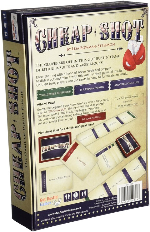 Gut Bustin Games Cheap Shot of Insult Rummy Board Game