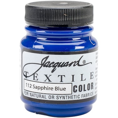 Jacquard Fabric Paint for Clothes  225 Oz Textile Color Sapphire Blue Leaves Fabric Soft  Permanent and Colorfast  Professional Quality Paints Made in USA  Holds up Exceptionally Well to Washing