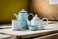 Abbott Collection Enamel Look Stoneware Teapot White