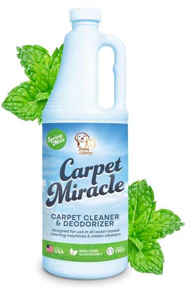 Carpet Miracle  Carpet Cleaner Shampoo Solution for Machine Use Deep Stain Remover and Odor Deodorizing Formula Use On Rug Car Upholstery and Carpets 32FL OZ