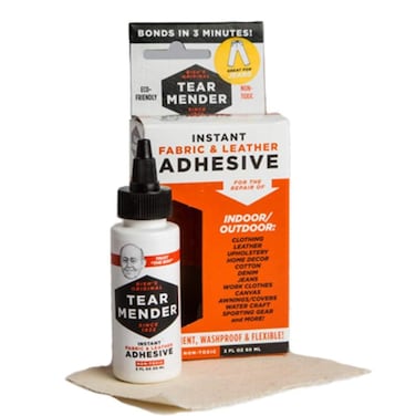 Tear Mender Instant Fabric  Leather Adhesive Kit with Patch for Jeans 2 oz Bottle Liquid TM3