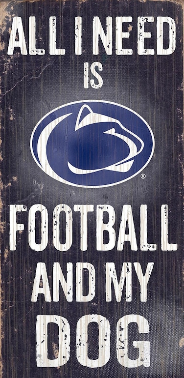 Fan Creations State Sign Penn University Football and My Dog Multicolored