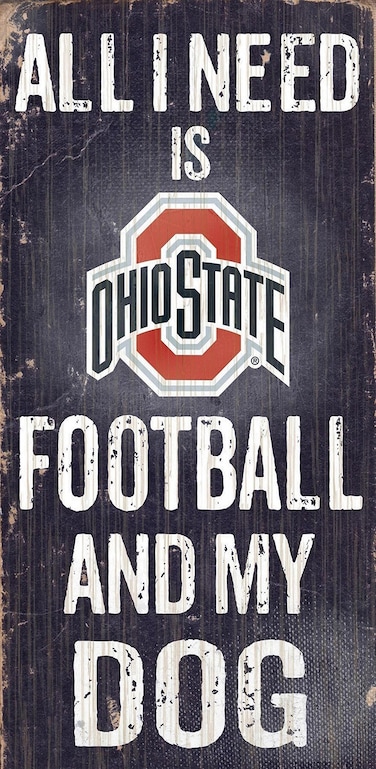 Fan Creations State Sign Ohio University Football and My Dog Multicolored
