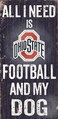 Fan Creations State Sign Ohio University Football and My Dog Multicolored