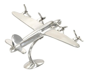 Deco 79 Aluminum Metal Airplane Decorative Sculpture Home Decor Statue Accent Figurine 12 x 17 x 9 Silver