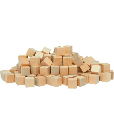 Wooden Blocks 1 Inch Unfinished Wood Blocks for Crafts Pack of 50 Wooden Cubes Plain Wooden Blocks for Baby Shower Small Blank Wooden Blocks STEM Building Birch Wood Cubes for Crafts