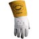 Caiman Premium Goat Grain TIG Welding Gloves 4Inch Gold Extended Cuff Unlined WhiteGold Medium 16004