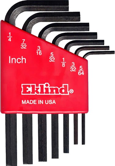 EKLIND 10107 HexL Key allen wrench  7pc set SAE Inch Sizes 56414 Short series