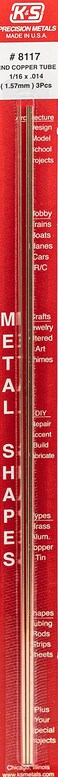KS 8117 Round Copper Tubes 116 OD x 0014 Wall x 12 Long 3 Tubes Made in USA