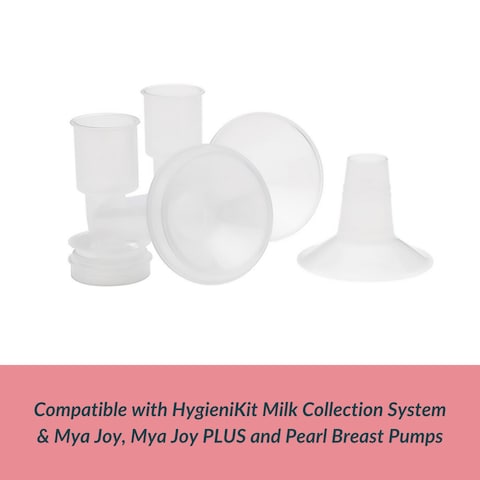 Ameda CustomFit Breast Flanges MediumLarge  Includes 2 305mm Breast Pump Flanges  2 285mm Flange Inserts  Fits HygieniKit and MYA Joy MYA Joy Plus  Pearl Breast Pumps  BPA and DEHP Free