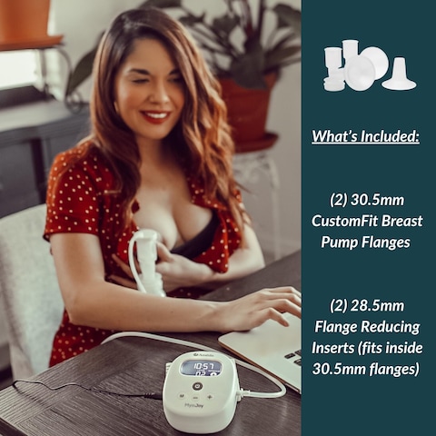 Ameda CustomFit Breast Flanges MediumLarge  Includes 2 305mm Breast Pump Flanges  2 285mm Flange Inserts  Fits HygieniKit and MYA Joy MYA Joy Plus  Pearl Breast Pumps  BPA and DEHP Free