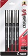 Pilot Precise V5 Capped Liquid Ink Rolling Ball Pens Extra Fine Point 05 mm Black Pack of 4