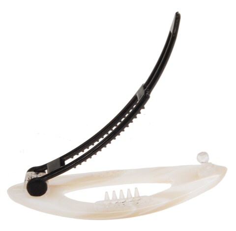 France Luxe Mini Cutout Oval on Plastic Tige Boule Barrette  Alba