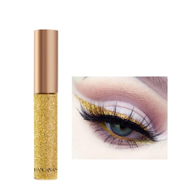 Glitter Eyeliner Liquid Longlasting Waterproof Eyeliner Metallic Shimmer Glitter Eyeshadow Pigment Eyebrown Shimmer Party Festival Makeup Highpigmented Colorful Glitter Eyeliner Golden2