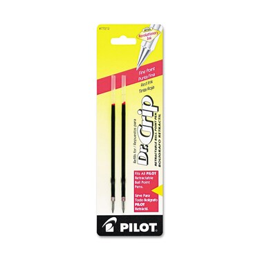 Pilot 77212 Refill BetterEasyTouchDr Grip Retract Ballpoint Fine Tip Red 2Pack