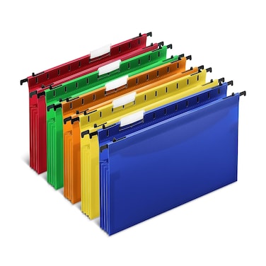 Staples Poly Expanding Hanging File Pockets Letter Assorted 5Pack