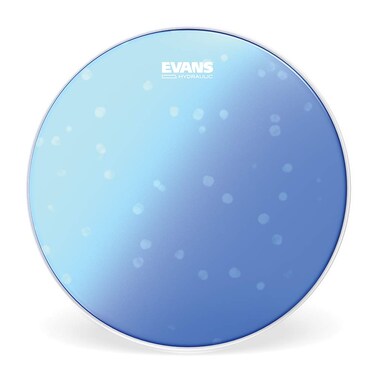 Evans Hydraulic Drum Heads  B14HB  Drum Head with Layer of Oil  Supresses Unwanted Overtones  Ideal for Rock Metal  Funk  Blue 14 Inch