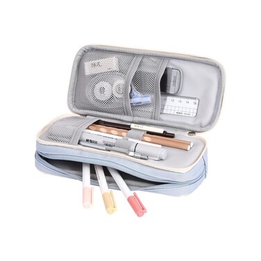 bagINBAG QIANPA Small Pencil Case Organizer with ZipperLight Pencil Pouch Aesthetic Blue Pencil Bag for men  women