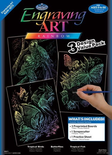 Royal  Langnickel Royal and Langnickel Engraving Art 3 Design Value Pack Rainbow