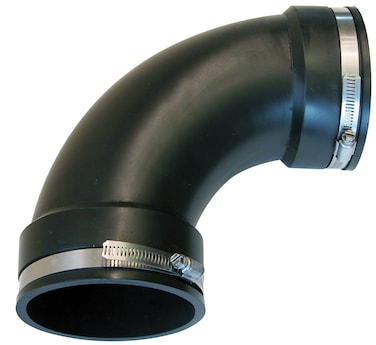 Fernco PQL400 Flexible PVC Elbow for 90 Degree Cast Iron Steel and Plastic Pipe Connections