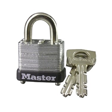 Master Lock 8596D Laminated Steel Padlock with Key Warded Lock 17 wide Silver