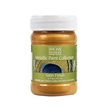 6 oz Modern Masters ME659 Olympic Gold Metallic Paint Collection Satin WaterBased Decorative Metallic Paint