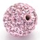 RUBYCA Pave Czech Crystal Disco Ball Clay Beads fit Shamballa Jewelry 20pcs 10mm Light Rose Pink