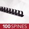 GBC Binding Spines  Spirals  Coils 58 Diameter 130 Sheet Capacity CombBind Black 100 Pack 4000092