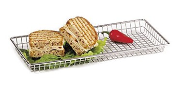 GET 4835809 Metal Rectangular Wire Serving Tray Stainless Steel Wire Baskets Collection