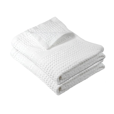 GILDEN TREE Waffle Hand Towels for Bathroom Quick Drying Lint Free Thin 2 Pack Classic Style White