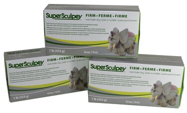 Super Sculpey Sculpting Compound ExtraFirm Gray OvenBake Clay  Shatter and Chip Resistant  1 Lb Pack of 3