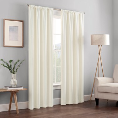 ECLIPSE Kendall Modern Blackout Thermal Rod Pocket Window Curtain for Bedroom or Living Room 1 Panel 42 X 63 Ivory