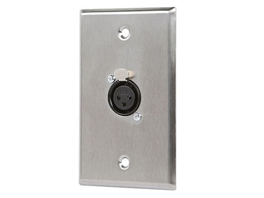 Monoprice 107396 XLR Female 3 Pin OnePort Zinc Alloy Wall Plate Silver