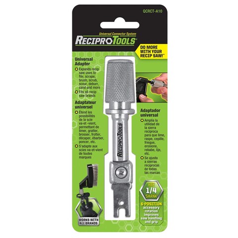Reciprotools RCTA10 Reciprocating Saw Adapter Silver Small