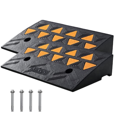 VEVOR Rubber Curb Ramp 43 Rise Height 2 Pack HeavyDuty 33069 lbs15 T Capacity Threshold Ramps Driveway Ramps with Stable Grid Structure for Cars Wheelchairs Bikes Motorcycles