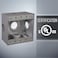 TayMac DD5100XS 412Inch X 412Inch Gang Weatherproof Box 1Inch Outlets Side Lug Gray