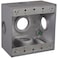 TayMac DD5100XS 412Inch X 412Inch Gang Weatherproof Box 1Inch Outlets Side Lug Gray