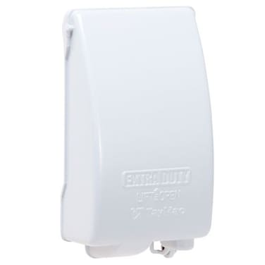 TayMac MX4280WH 1Gang Extra Duty InUse Cover Weatherproof Metal Low Profile 8in1 35 in Deep Vertical White