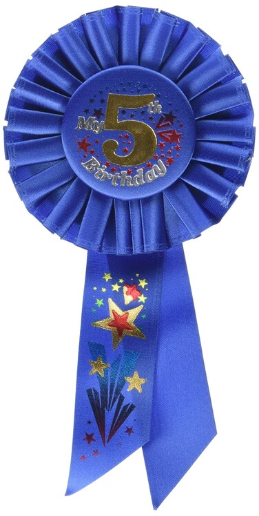 My 5th Birthday Rosette in Blue