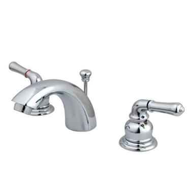 Kingston Brass KB951 Magellan II 4Inch to 8Inch Mini Widespread Lavatory Faucet with Metal lever handle Polished Chrome