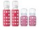 Lifefactory Glass Baby Bottles with Silicone Protection  4Pack 4 oz9 oz Bottles 2 Raspberry  2 Pink