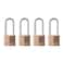 Master Lock 140QLH Solid Lock 4 Pack Brass Silver 4 Padlock