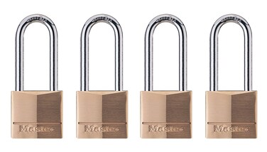 Master Lock 140QLH Solid Lock 4 Pack Brass Silver 4 Padlock